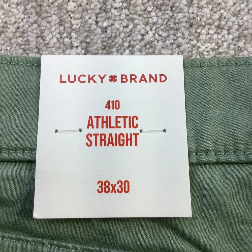 Lucky Brand 410 Athletic Straight Sage Green Advanced Stretch Pants 38 x 30 NWT